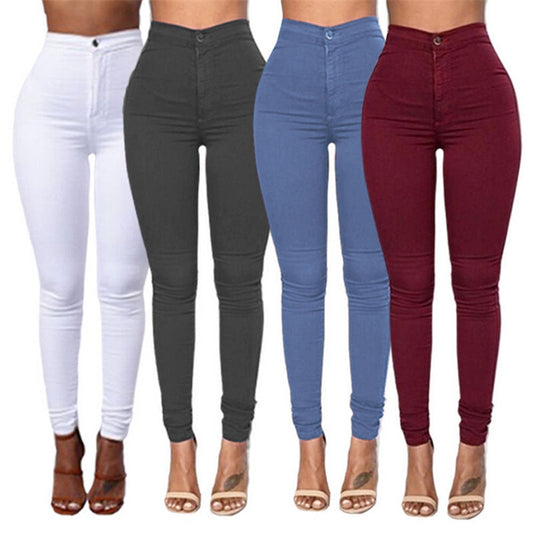 High Waist Trousers Women Stretch Slim Pencil Jeans Pants Female Joggers Clothing Plus Size 3XL Skinny Pants