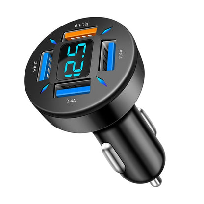 Car Charger Quick Charge Cigarette Lighter Adapter 4-Port USB A+USB C Fast Charging Phone Charger for iPhone Xiaomi Samsung
