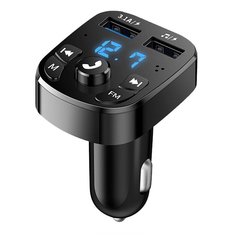 New fashion car Bluetooth MP3 hands-free B2 player USB jack charger High-power car charge lossless FM transmitter